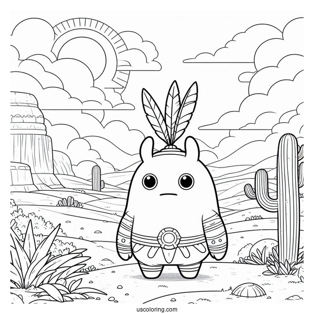 Sprunki Coloring Page Of Tunner Standing In The Desert