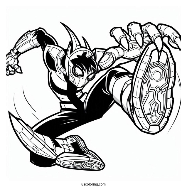 Ben 10 Coloring Page Of Crashhopper Leaping
