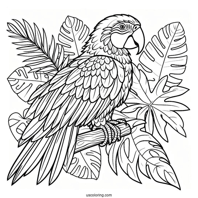 Macaw Parrot Coloring Sheet