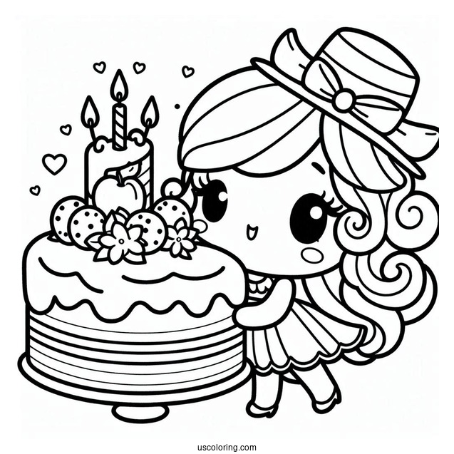 My Sweet Piano Giving My Melody Coloring Page Cake