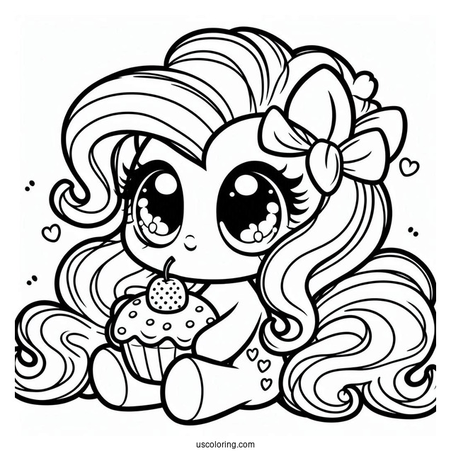 Chibi Kawaii Equestria Girls Pinkie Pie Coloring Page For Kids