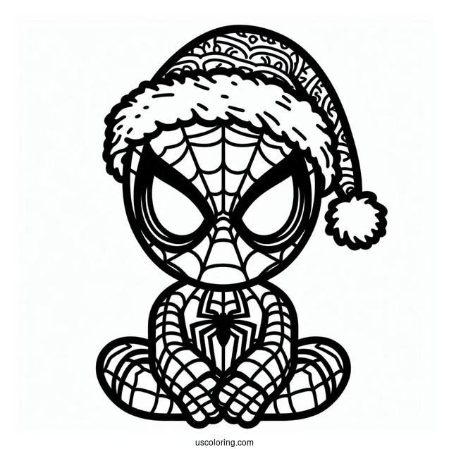 Merry Christmas Spider-Man With Santa Hat