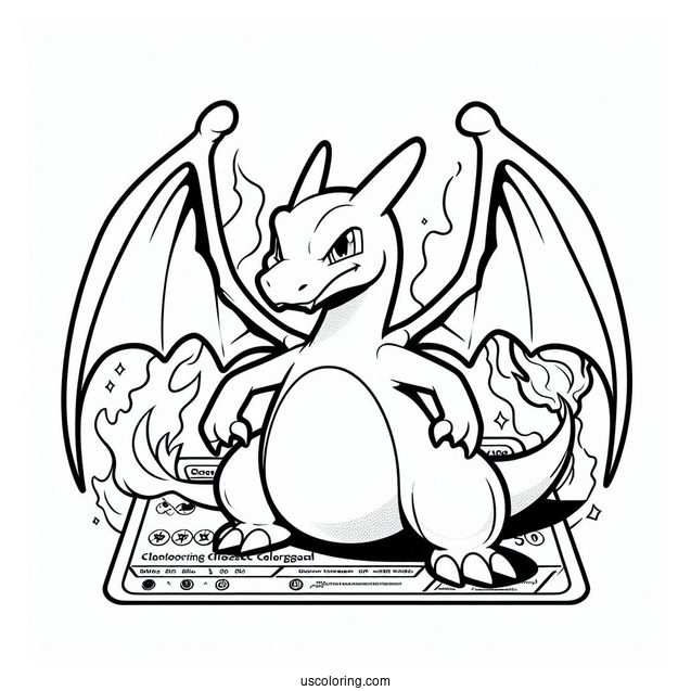 Coloring Page Of Charizard Pokemon Card