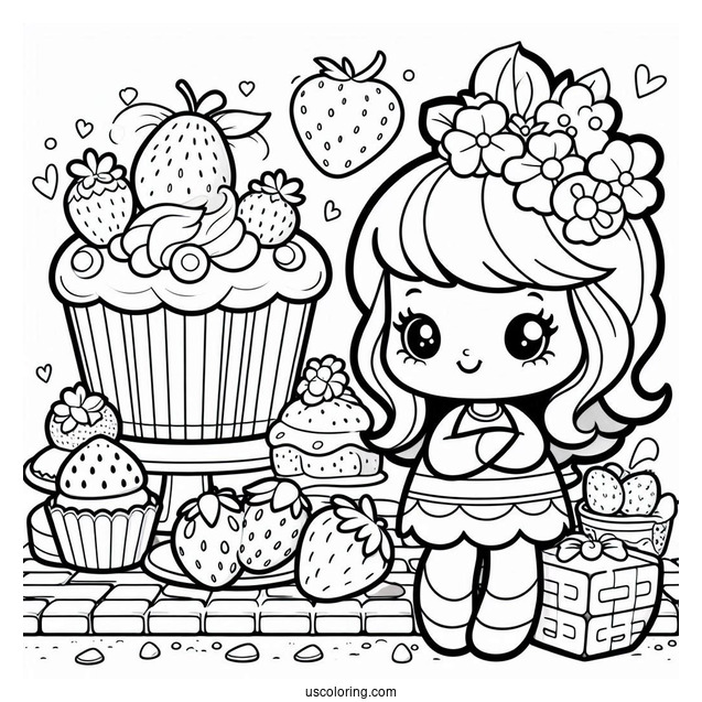 Strawberry Shortcake Coloring Page And The Berry Brick Road