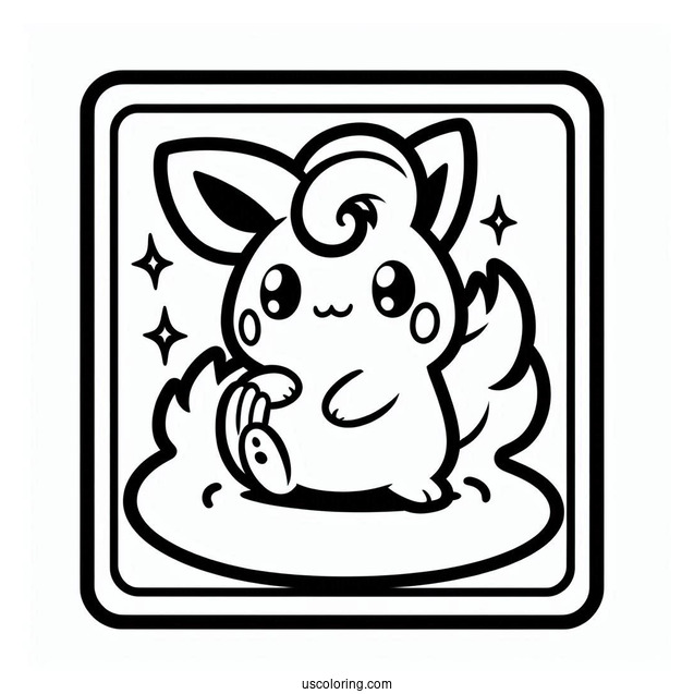 Kawaii Maushold Gentle Slap Pokemon Card Coloring Sheet For Kids