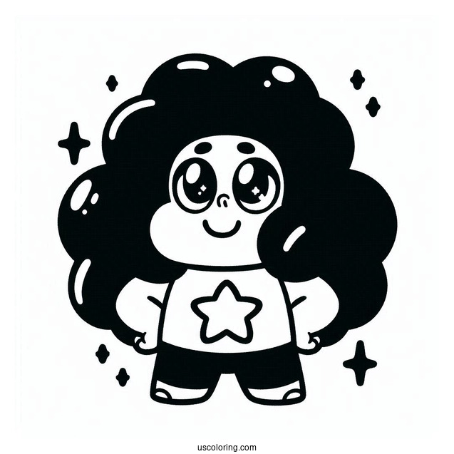 Steven Universe Coloring Page Of Simple Garnet For Preschoolers