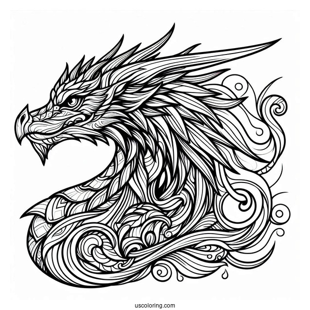 Detailed Dragon Face To Color