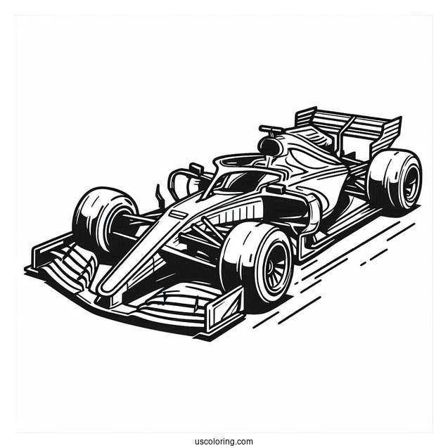 Simple Outline Of Race Car To Color