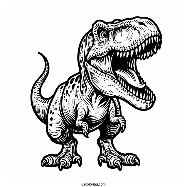 T-Rex Roaring Coloring Sheet