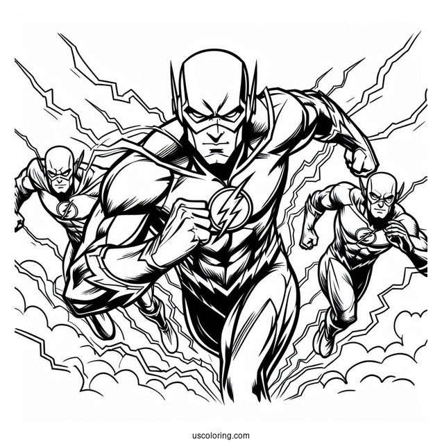 Justice League Coloring Page Of Easy Outline Of The Flash