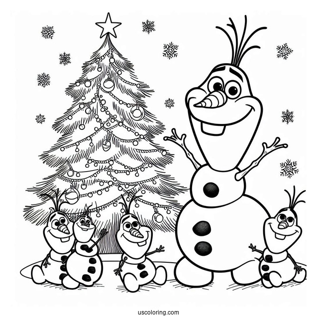 Olaf With Snowgies To Color