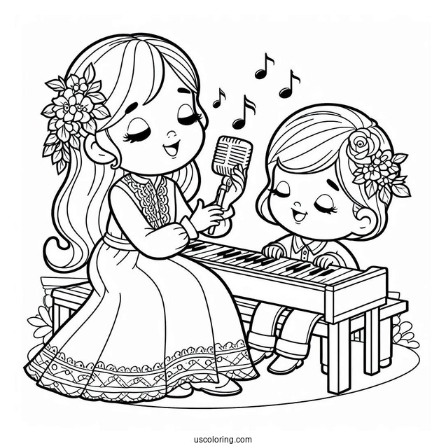 Sing Coloring Page Of Rosita With Her Son Sing