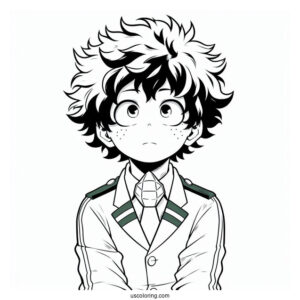 Deku Coloring Page Izuku Midoriya Of My Hero Academia