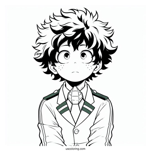 Deku Coloring Page Izuku Midoriya Of My Hero Academia
