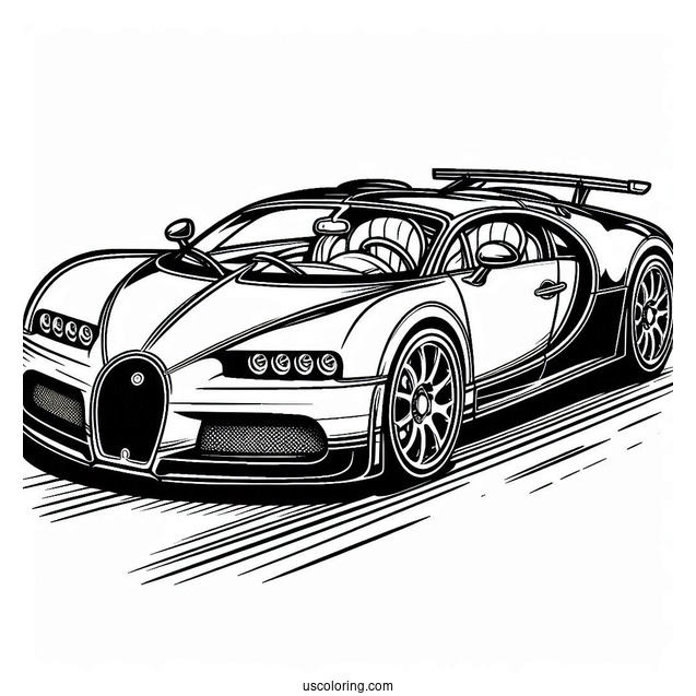 Easy Bugatti Coloring Page Centodieci Outline For Kids