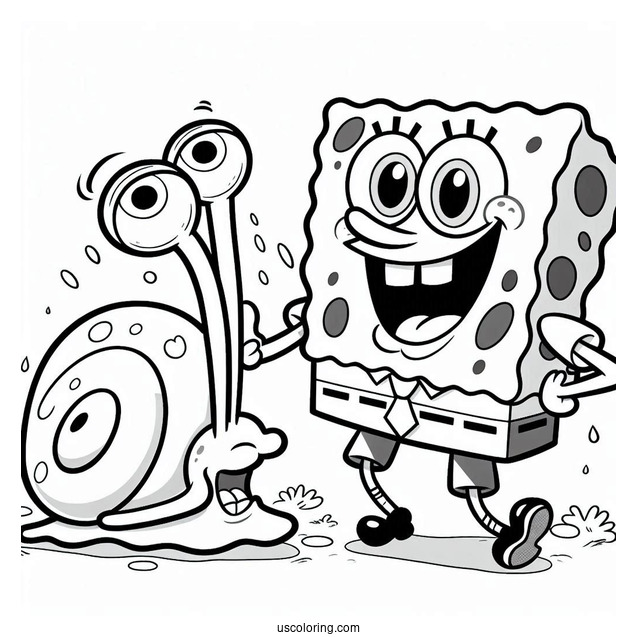 SpongeBob And Garry The Snail Laughing