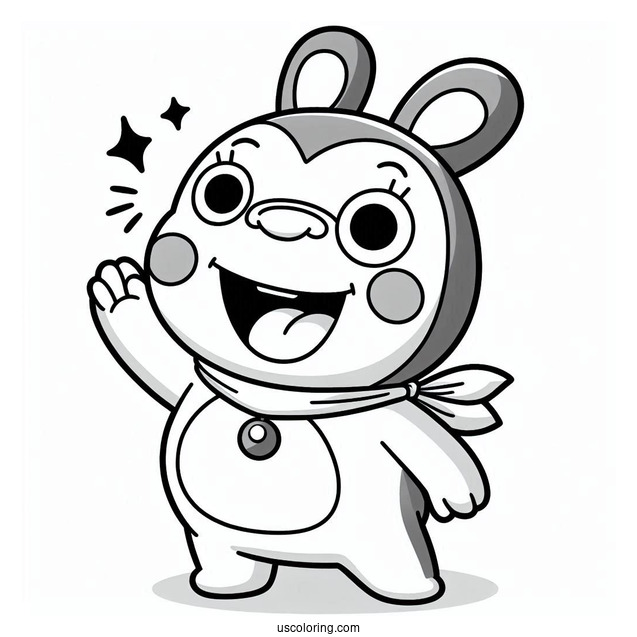 Pororo Coloring Page Of Rody Grinning And Waving