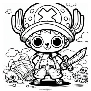 Tony Tony Chopper One Piece Coloring Page For Kids