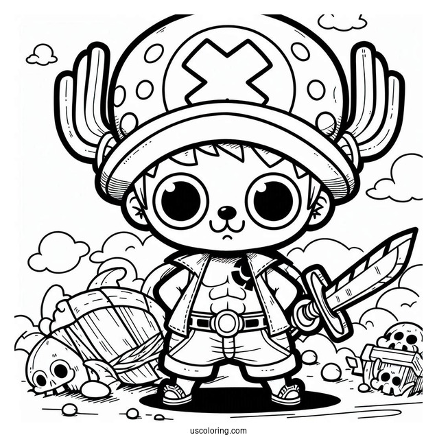 Tony Tony Chopper One Piece Coloring Page For Kids
