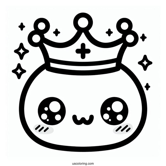 Kawaii Crown Coloring In