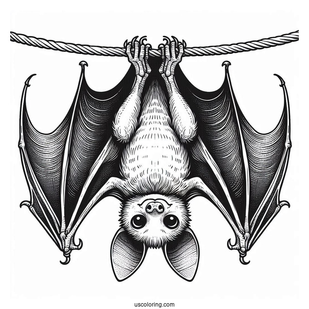 Upside Down Bat Coloring Page
