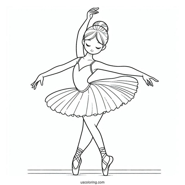 Ballerina Dancing Coloring Page