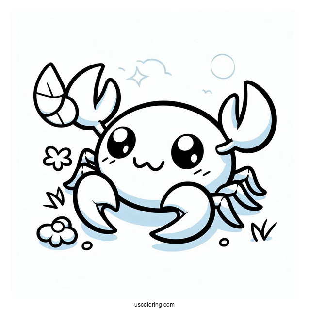 Easy Krabby Outline Coloring Page For Preschoolers