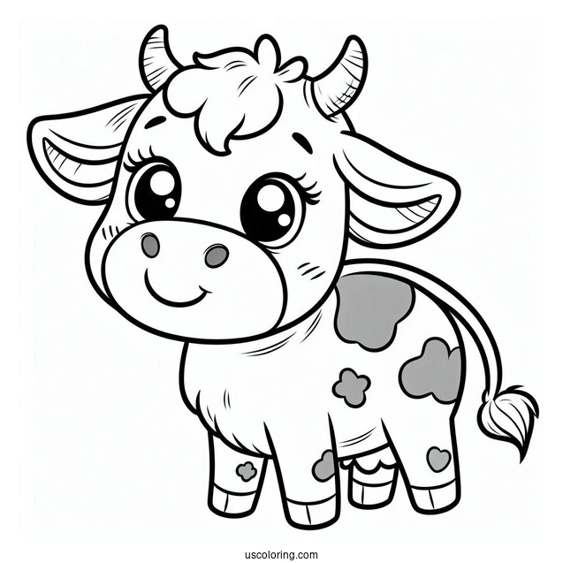 Smiling Cow For Coloring In