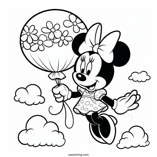 Minnie Mouse Balloon Coloring Sheet