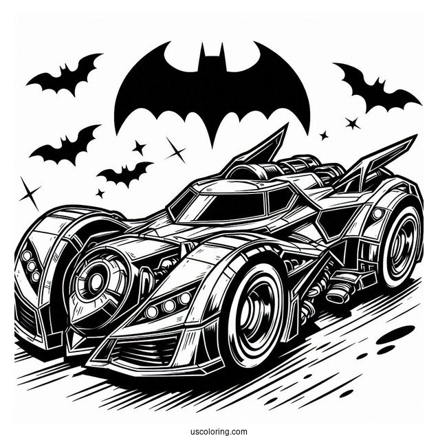 Dark Knight Batmobile Coloring Sheet