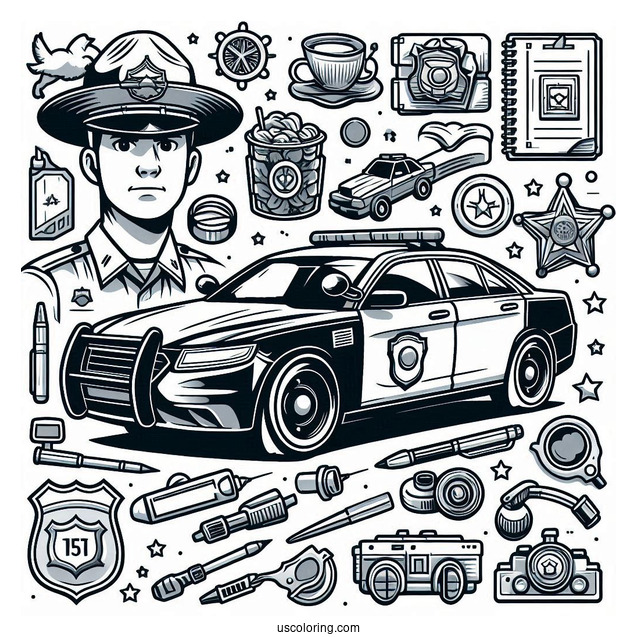 Coloring Page Of State Trooper