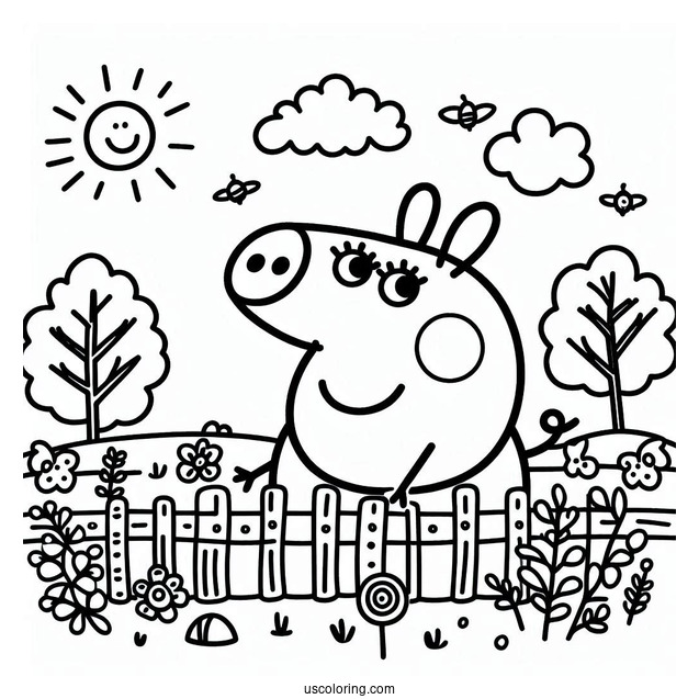 Peppa Pig Logo Coloring Page For Toddlers