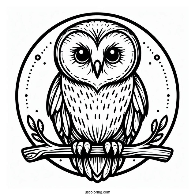 Simple Barn Owl To Color