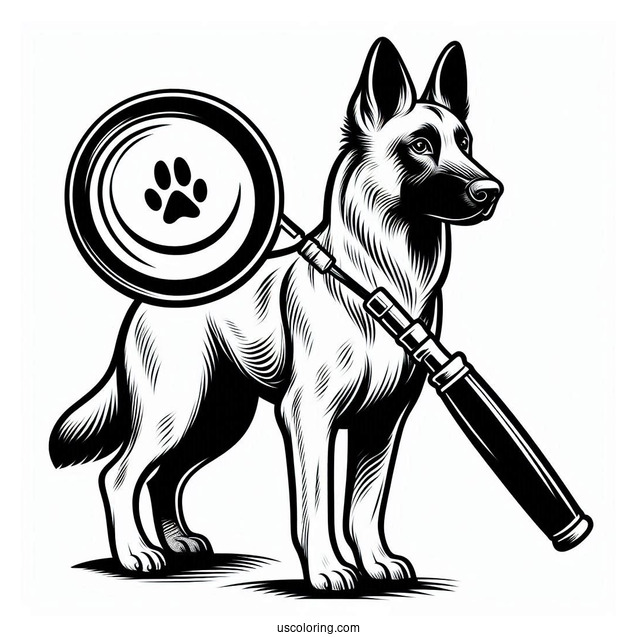 Belgian Malinois Search Dog To Color