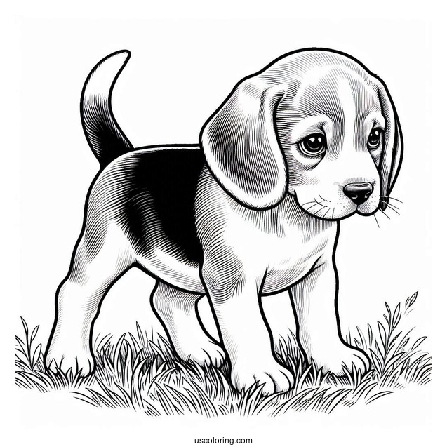 Beagle Puppy On Grass