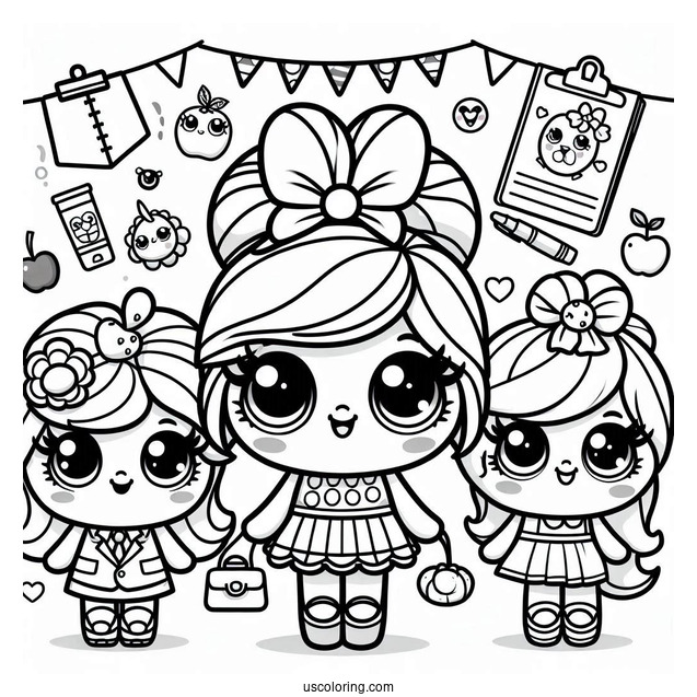 Shoppies And Shopkins Coloring Sheet