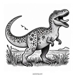 Dotted Spinosaurus Coloring Page Roaring For Kids