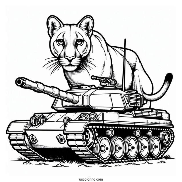 Accurate Coloring Page of Cougar 13 Tank