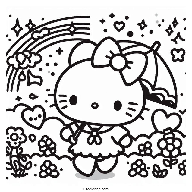 Sanrio Coloring Pages Of Kawaii Kuromi Walking