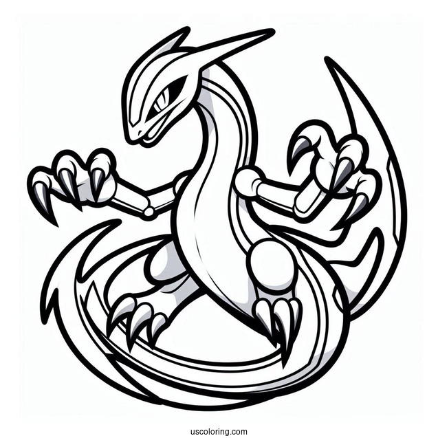 Rayquaza Coloring Page With Claws Out