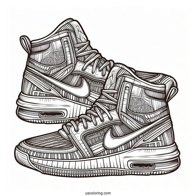 Pair Of Nike Coloring Page KB 7