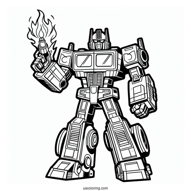 Rescue Bots Coloring Page Optimus Prime Cartoon