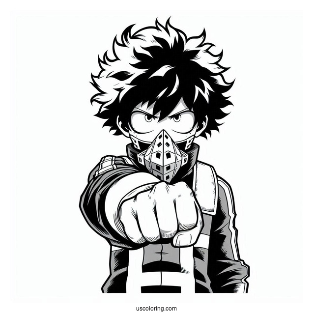My Hero Academia Coloring Page Of Detaled Izuku Midoriya