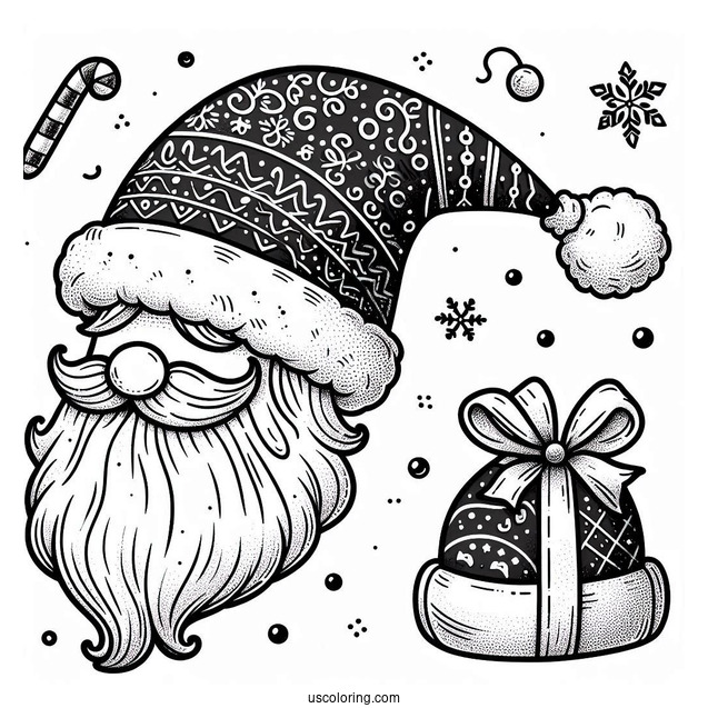 Santas Hat Coloring Page