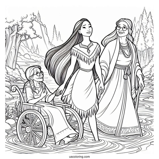 Pocahontas And John Smith With Grandmother Willow