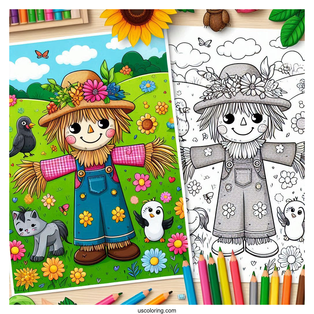 Scarecrow Coloring Pages (Free PDF Printables)