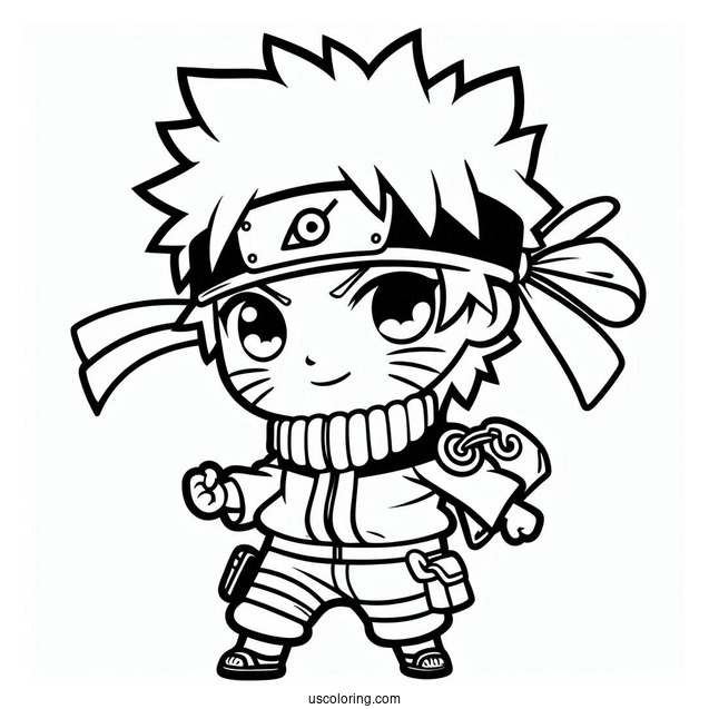 Adorable Chibi Naruto Coloring Page For Preschoolers