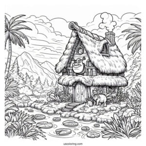 Shrek_s Swamp House Coloring Page