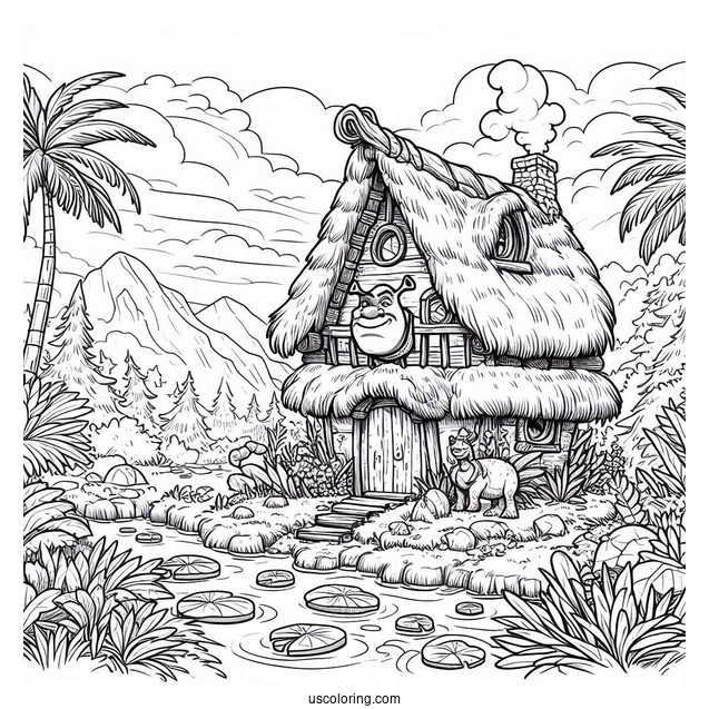 Shrek_s Swamp House Coloring Page