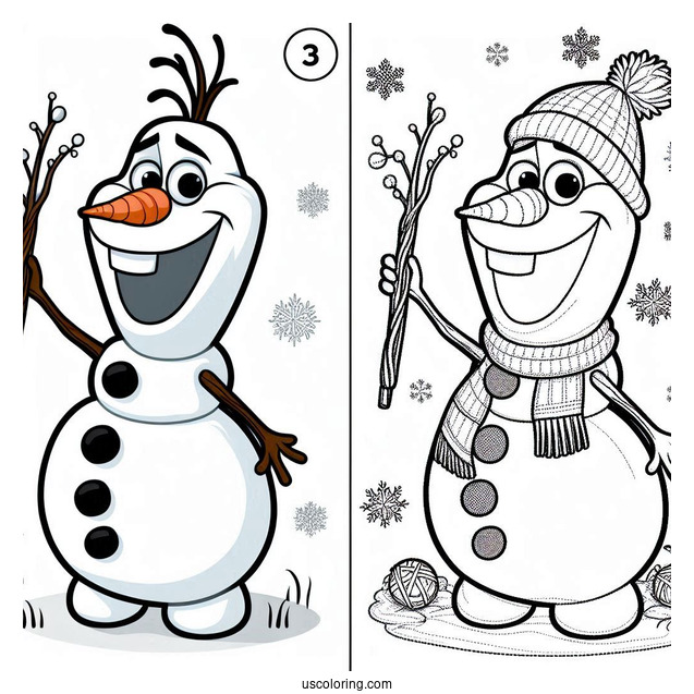 Olaf The Snowman To Color